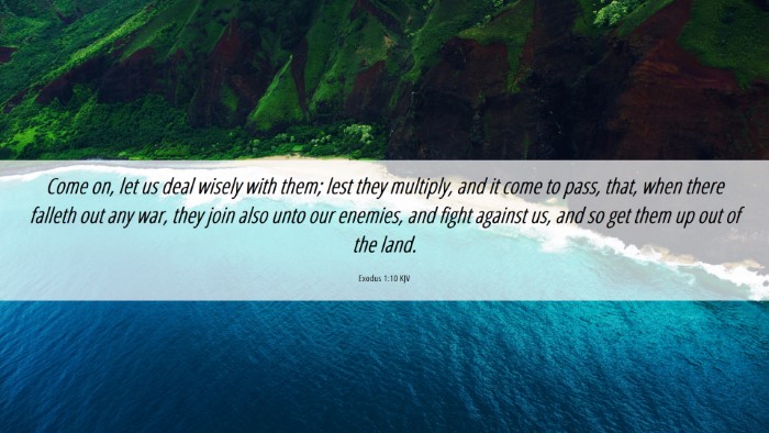 Picture 06 - Exodus 1:10 KJV Desktop Wallpaper - Come on, let us deal wisely with them; lest they - Desktop Bible Verse Wallpaper