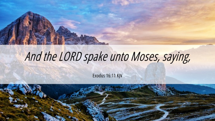 Picture 06 - Exodus 16:11 KJV Desktop Wallpaper - And the LORD spake unto Moses, - Desktop Bible Verse Wallpaper