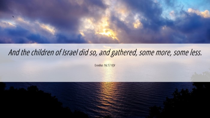 Picture 06 - Exodus 16:17 KJV Desktop Wallpaper - And the children of Israel did so, and gathered, - Desktop Bible Verse Wallpaper