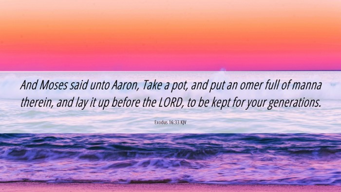 Picture 06 - Exodus 16:33 KJV Desktop Wallpaper - And Moses said unto Aaron, Take a pot, and put an - Desktop Bible Verse Wallpaper