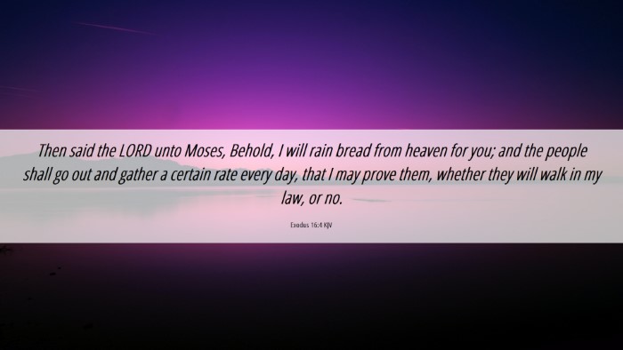 Picture 06 - Exodus 16:4 KJV Desktop Wallpaper - Then said the LORD unto Moses, Behold, I will - Desktop Bible Verse Wallpaper