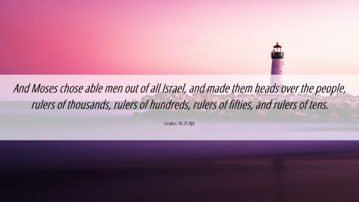 Picture 06 - Exodus 18:25 KJV Desktop Wallpaper - And Moses chose able men out of all Israel, and - Desktop Bible Verse Wallpaper