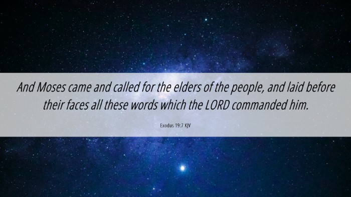 Picture 06 - Exodus 19:7 KJV Desktop Wallpaper - And Moses came and called for the elders of the - Desktop Bible Verse Wallpaper