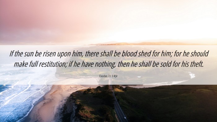 Picture 06 - Exodus 22:3 KJV Desktop Wallpaper - If the sun be risen upon him, there shall be - Desktop Bible Verse Wallpaper