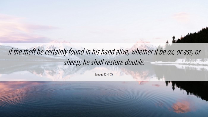 Picture 06 - Exodus 22:4 KJV Desktop Wallpaper - If the theft be certainly found in his hand - Desktop Bible Verse Wallpaper