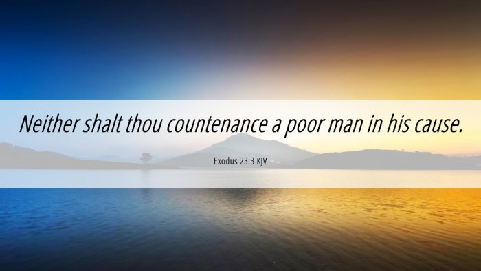 Picture 06 - Exodus 23:3 KJV Desktop Wallpaper - Neither shalt thou countenance a poor man in his - Desktop Bible Verse Wallpaper