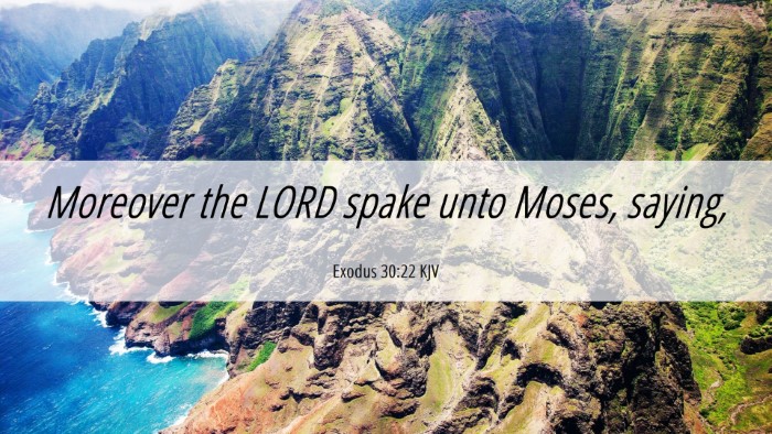 Picture 06 - Exodus 30:22 KJV Desktop Wallpaper - Moreover the LORD spake unto Moses, - Desktop Bible Verse Wallpaper
