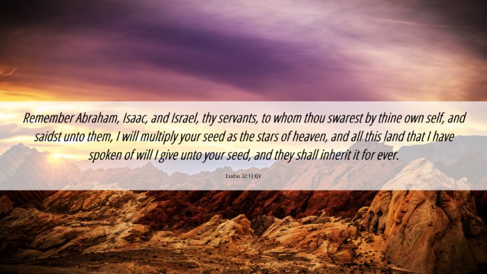 Picture 06 - Exodus 32:13 KJV Desktop Wallpaper - Remember Abraham, Isaac, and Israel, thy - Desktop Bible Verse Wallpaper