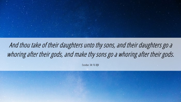 Picture 06 - Exodus 34:16 KJV Desktop Wallpaper - And thou take of their daughters unto thy sons, - Desktop Bible Verse Wallpaper