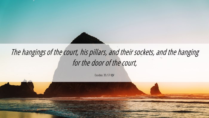 Picture 06 - Exodus 35:17 KJV Desktop Wallpaper - The hangings of the court, his pillars, and their - Desktop Bible Verse Wallpaper