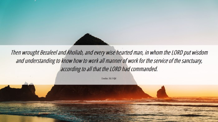 Picture 06 - Exodus 36:1 KJV Desktop Wallpaper - Then wrought Bezaleel and Aholiab, and every wise - Desktop Bible Verse Wallpaper