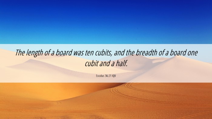 Picture 06 - Exodus 36:21 KJV Desktop Wallpaper - The length of a board was ten cubits, and the - Desktop Bible Verse Wallpaper