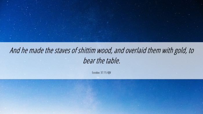Picture 06 - Exodus 37:15 KJV Desktop Wallpaper - And he made the staves of shittim wood, and - Desktop Bible Verse Wallpaper