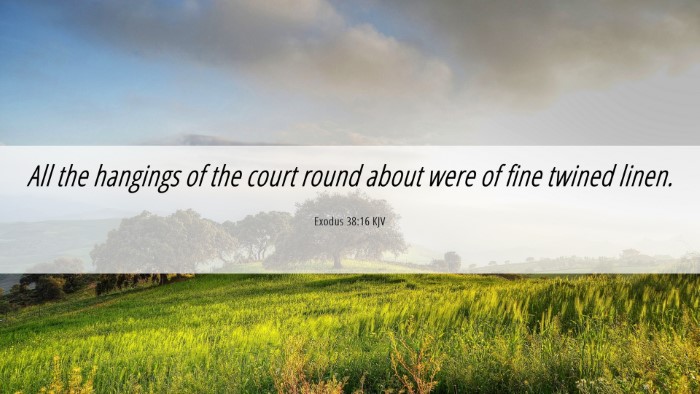 Picture 06 - Exodus 38:16 KJV Desktop Wallpaper - All the hangings of the court round about were of - Desktop Bible Verse Wallpaper