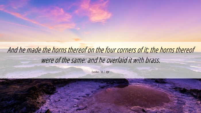 Picture 06 - Exodus 38:2 KJV Desktop Wallpaper - And he made the horns thereof on the four corners - Desktop Bible Verse Wallpaper