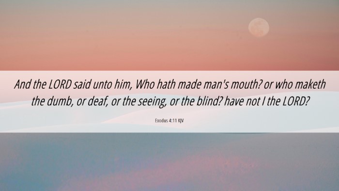 Picture 06 - Exodus 4:11 KJV Desktop Wallpaper - And the LORD said unto him, Who hath made man's - Desktop Bible Verse Wallpaper