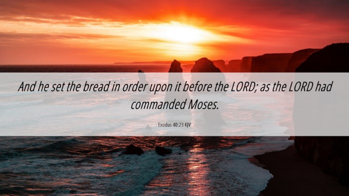 Picture 06 - Exodus 40:23 KJV Desktop Wallpaper - And he set the bread in order upon it before the - Desktop Bible Verse Wallpaper