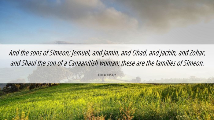 Picture 06 - Exodus 6:15 KJV Desktop Wallpaper - And the sons of Simeon; Jemuel, and Jamin, and - Desktop Bible Verse Wallpaper