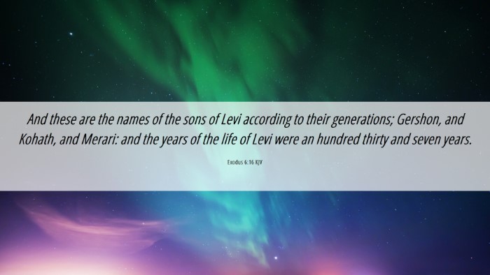Picture 06 - Exodus 6:16 KJV Desktop Wallpaper - And these are the names of the sons of Levi - Desktop Bible Verse Wallpaper