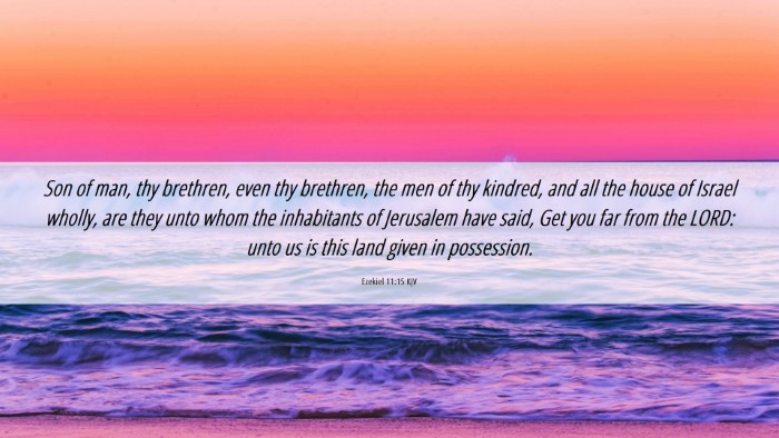 Picture 06 - Ezekiel 11:15 KJV Desktop Wallpaper - Son of man, thy brethren, even thy brethren, the - Desktop Bible Verse Wallpaper