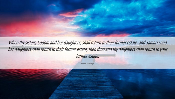 Picture 06 - Ezekiel 16:55 KJV Desktop Wallpaper - When thy sisters, Sodom and her daughters, shall - Desktop Bible Verse Wallpaper