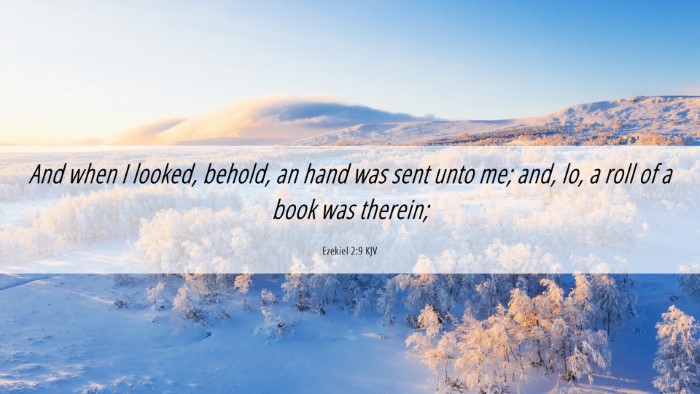 Picture 06 - Ezekiel 2:9 KJV Desktop Wallpaper - And when I looked, behold, an hand was sent unto - Desktop Bible Verse Wallpaper
