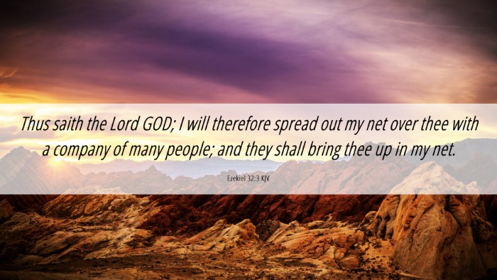Picture 06 - Ezekiel 32:3 KJV Desktop Wallpaper - Thus saith the Lord GOD; I will therefore spread - Desktop Bible Verse Wallpaper