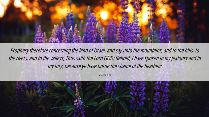 Picture 06 - Ezekiel 36:6 KJV Desktop Wallpaper - Prophesy therefore concerning the land of Israel, - Desktop Bible Verse Wallpaper