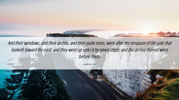 Picture 06 - Ezekiel 40:22 KJV Desktop Wallpaper - And their windows, and their arches, and their - Desktop Bible Verse Wallpaper