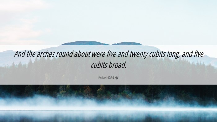 Picture 06 - Ezekiel 40:30 KJV Desktop Wallpaper - And the arches round about were five and twenty - Desktop Bible Verse Wallpaper