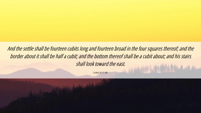 Picture 06 - Ezekiel 43:17 KJV Desktop Wallpaper - And the settle shall be fourteen cubits long and - Desktop Bible Verse Wallpaper