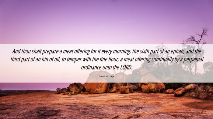 Picture 06 - Ezekiel 46:14 KJV Desktop Wallpaper - And thou shalt prepare a meat offering for it - Desktop Bible Verse Wallpaper