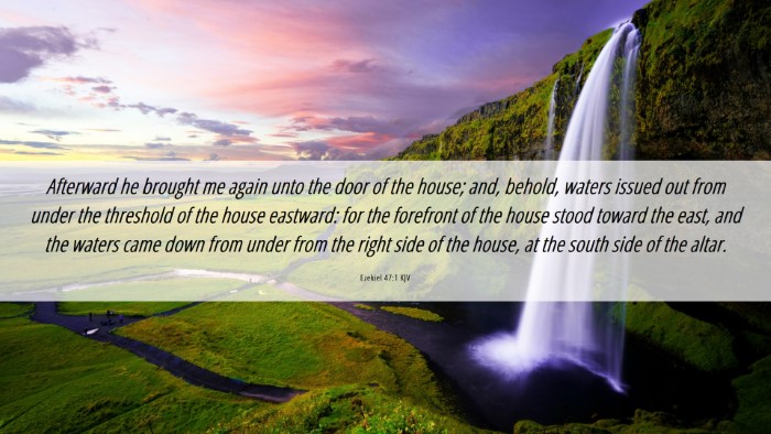 Picture 06 - Ezekiel 47:1 KJV Desktop Wallpaper - Afterward he brought me again unto the door of - Desktop Bible Verse Wallpaper