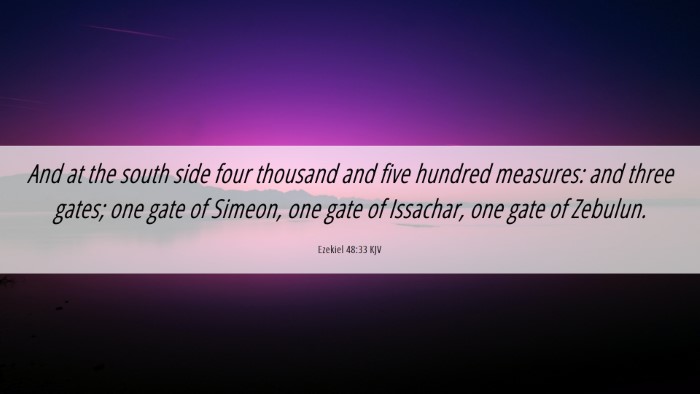 Picture 06 - Ezekiel 48:33 KJV Desktop Wallpaper - And at the south side four thousand and five - Desktop Bible Verse Wallpaper