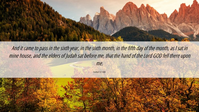 Picture 06 - Ezekiel 8:1 KJV Desktop Wallpaper - And it came to pass in the sixth year, in the - Desktop Bible Verse Wallpaper