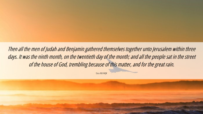 Picture 06 - Ezra 10:9 KJV Desktop Wallpaper - Then all the men of Judah and Benjamin gathered - Desktop Bible Verse Wallpaper