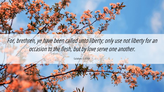 Picture 06 - Galatians 5:13 KJV Desktop Wallpaper - For, brethren, ye have been called unto liberty; - Desktop Bible Verse Wallpaper