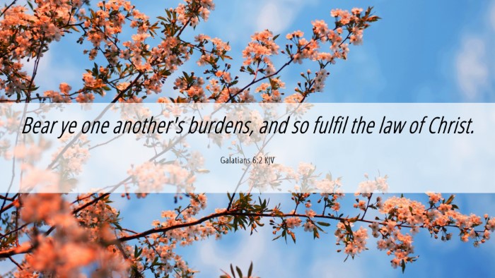 Picture 06 - Galatians 6:2 KJV Desktop Wallpaper - Bear ye one another's burdens, and so fulfil the - Desktop Bible Verse Wallpaper