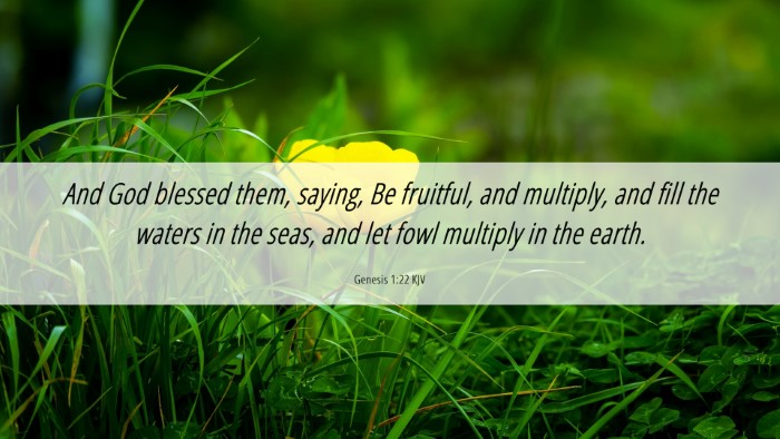 Picture 06 - Genesis 1:22 KJV Desktop Wallpaper - And God blessed them, saying, Be fruitful, and - Desktop Bible Verse Wallpaper