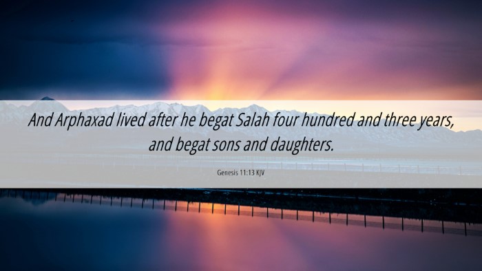 Picture 06 - Genesis 11:13 KJV Desktop Wallpaper - And Arphaxad lived after he begat Salah four - Desktop Bible Verse Wallpaper