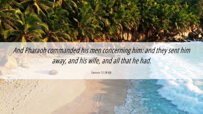 Picture 06 - Genesis 12:20 KJV Desktop Wallpaper - And Pharaoh commanded his men concerning him: and - Desktop Bible Verse Wallpaper