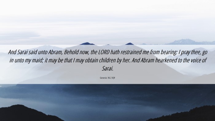 Picture 06 - Genesis 16:2 KJV Desktop Wallpaper - And Sarai said unto Abram, Behold now, the LORD - Desktop Bible Verse Wallpaper