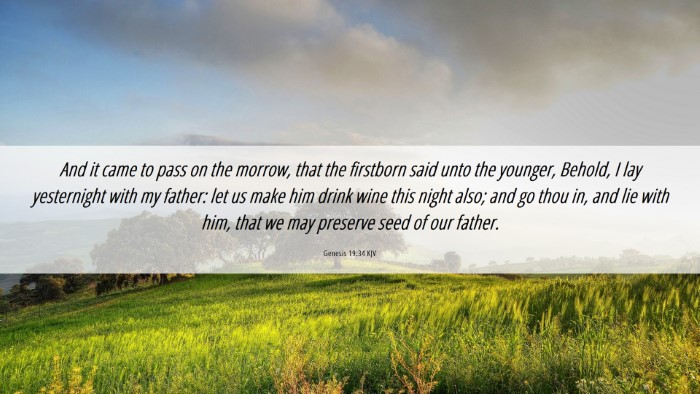 Picture 06 - Genesis 19:34 KJV Desktop Wallpaper - And it came to pass on the morrow, that the - Desktop Bible Verse Wallpaper