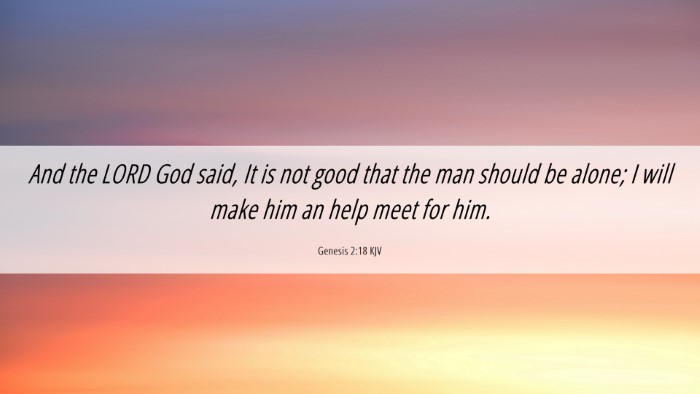 Picture 06 - Genesis 2:18 KJV Desktop Wallpaper - And the LORD God said, It is not good that the - Desktop Bible Verse Wallpaper
