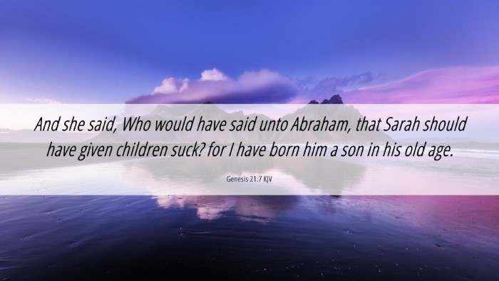 Picture 06 - Genesis 21:7 KJV Desktop Wallpaper - And she said, Who would have said unto Abraham, - Desktop Bible Verse Wallpaper