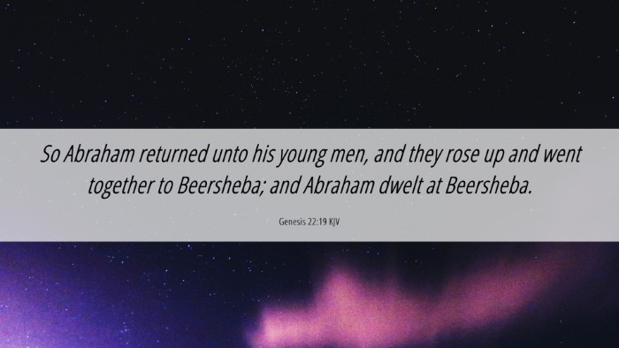 Picture 06 - Genesis 22:19 KJV Desktop Wallpaper - So Abraham returned unto his young men, and they - Desktop Bible Verse Wallpaper