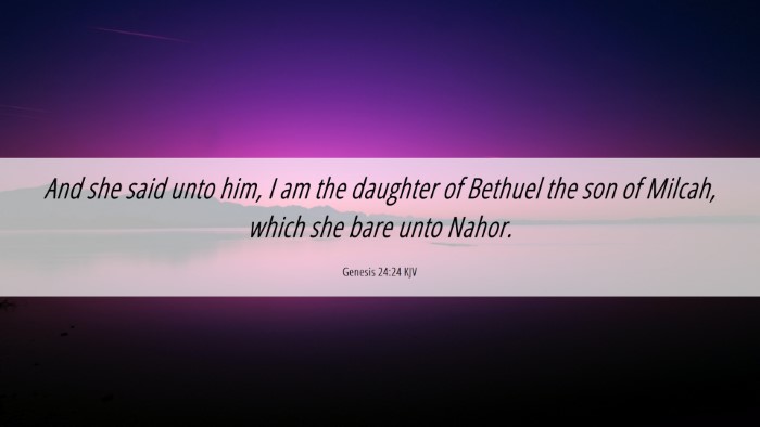 Picture 06 - Genesis 24:24 KJV Desktop Wallpaper - And she said unto him, I am the daughter of - Desktop Bible Verse Wallpaper