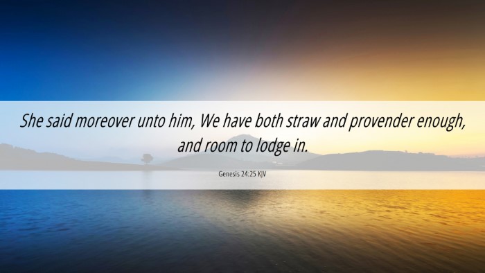 Picture 06 - Genesis 24:25 KJV Desktop Wallpaper - She said moreover unto him, We have both straw - Desktop Bible Verse Wallpaper