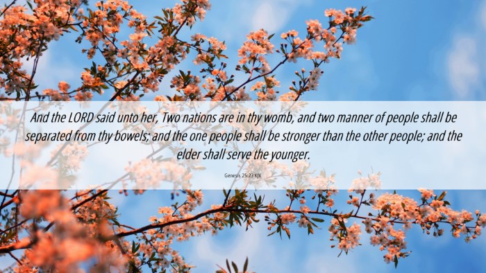 Picture 06 - Genesis 25:23 KJV Desktop Wallpaper - And the LORD said unto her, Two nations are in - Desktop Bible Verse Wallpaper