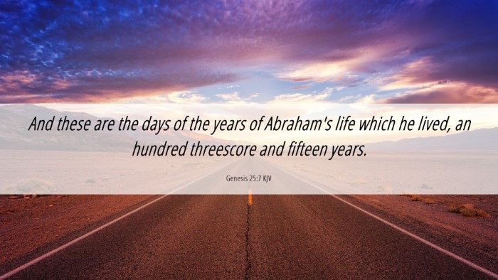 Picture 06 - Genesis 25:7 KJV Desktop Wallpaper - And these are the days of the years of Abraham's - Desktop Bible Verse Wallpaper